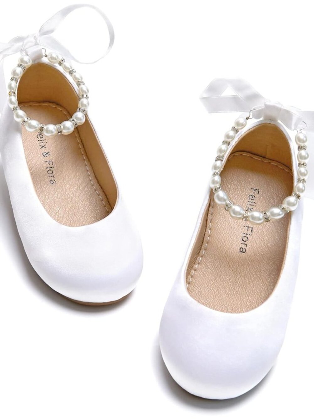 Girls Toddler Little Ballet Shoes - Flower Girls Mary Jane Flats Dress Shoes Par